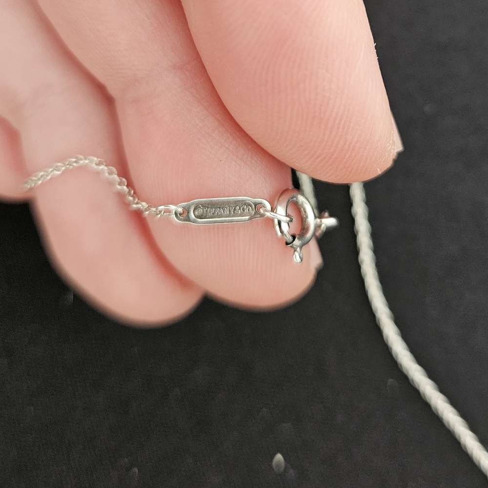 Tiffany & Co. Silver Letter Charm Necklace - Blue Pouch Included - Picture 4 of 6